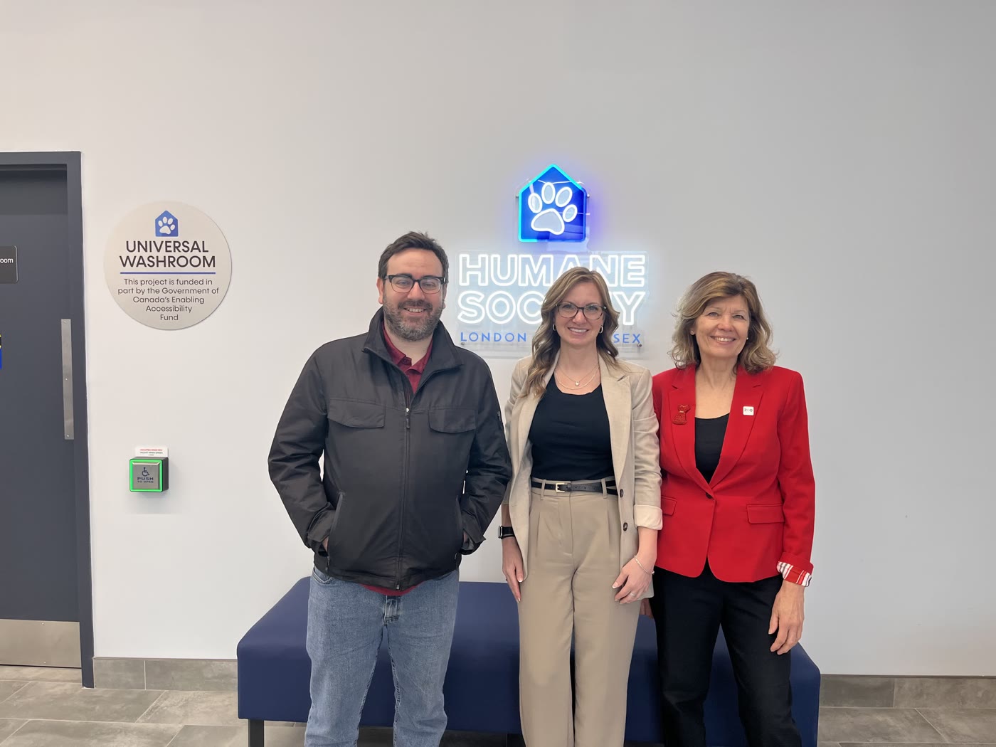 Anna Hopkins with community members at the Humane Society London & Middlesex