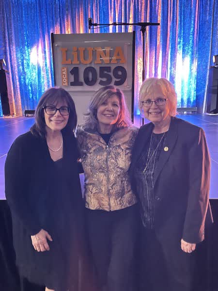 Anna Hopkins with two colleagues at a LIUNA Local 1059 event