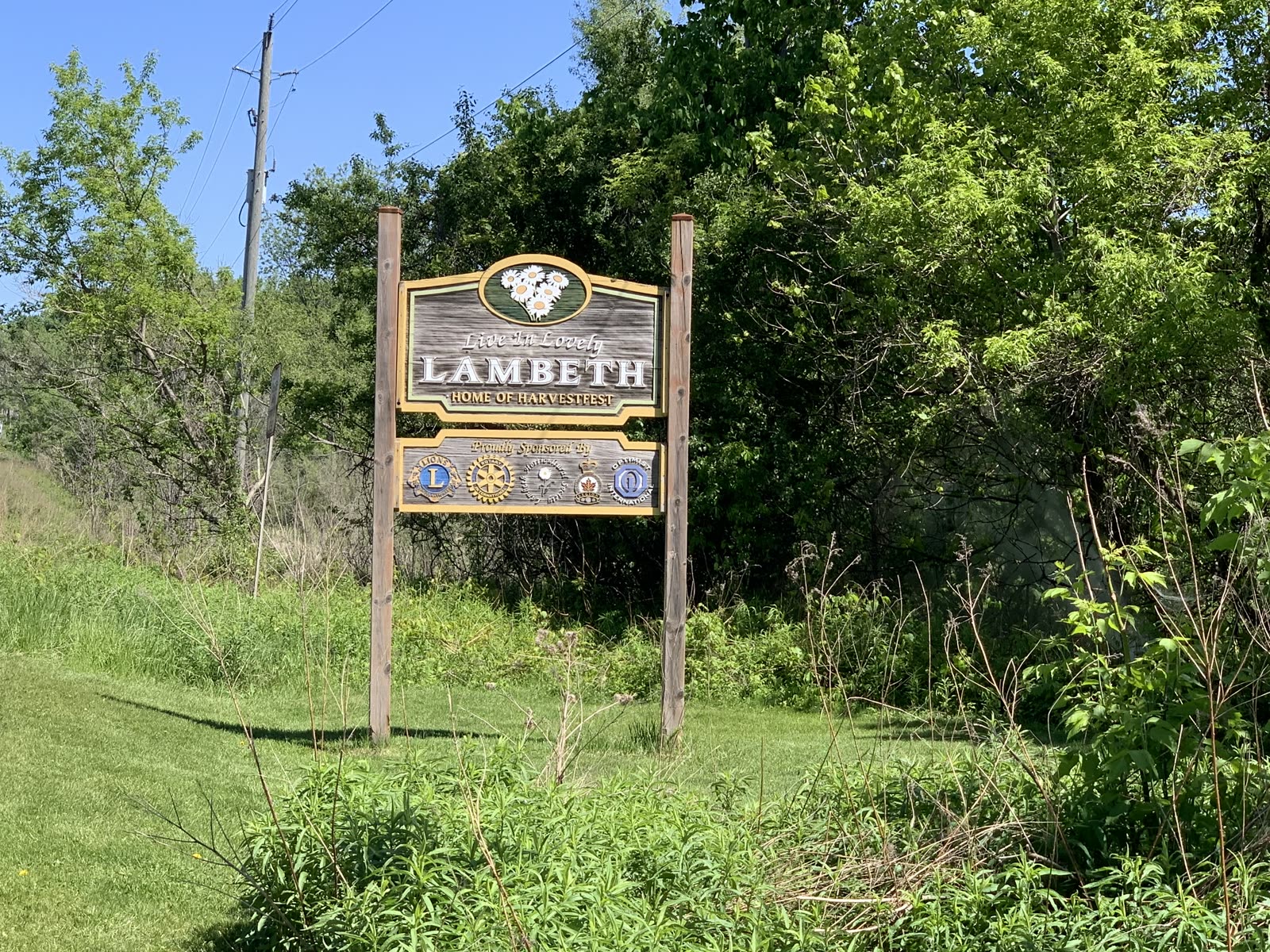 Lambeth — Home of Harvestfest welcome sign
