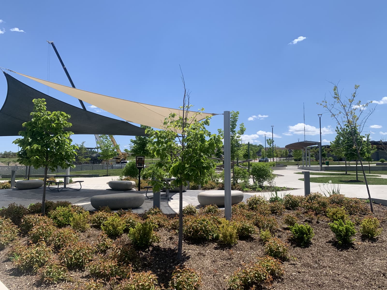 A modern park beside new homes in Riverbend